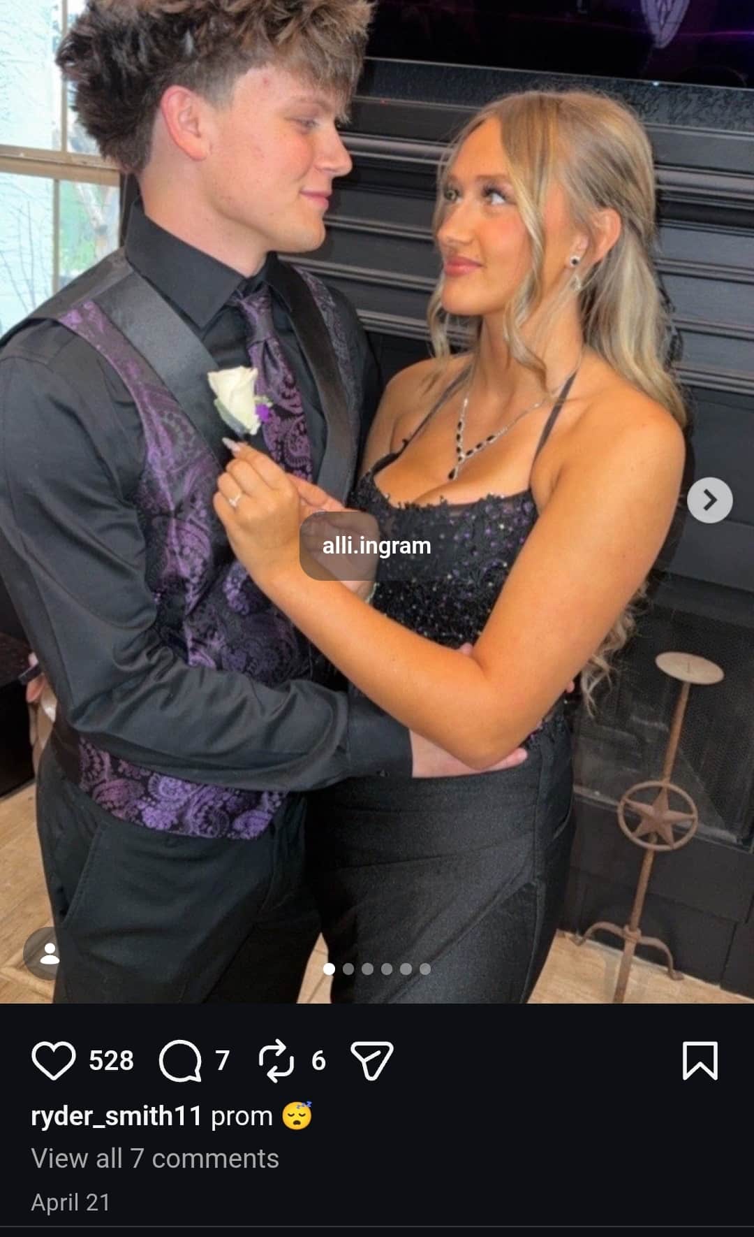 Image - Ryder Smith, is pictured with his girlfriend, Alli Ingram, for prom, back in April 2026.