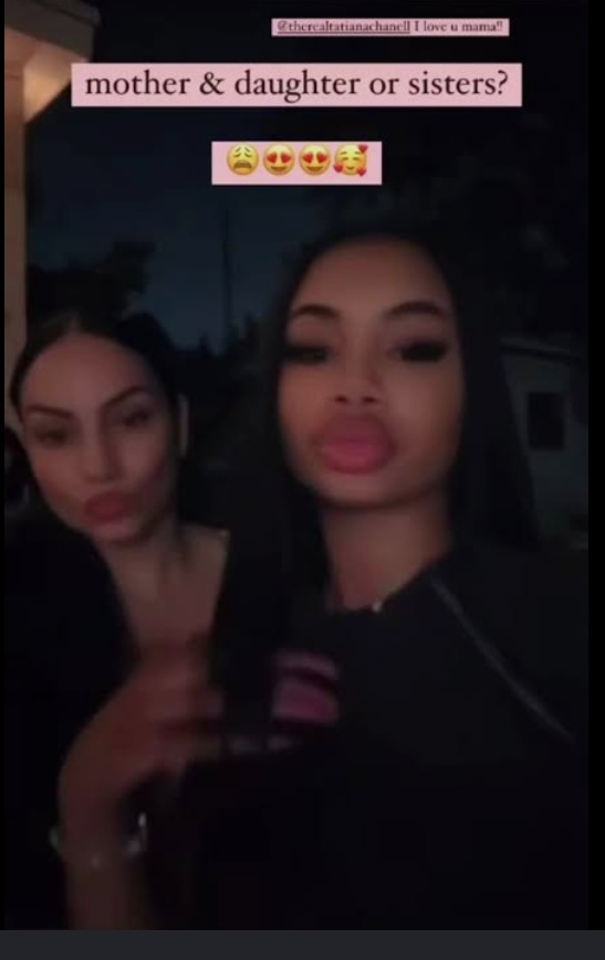 Image - Tatiana Chanell, is pictured with her mother, Miss Gorgeous Por Vida, back in August 2024.