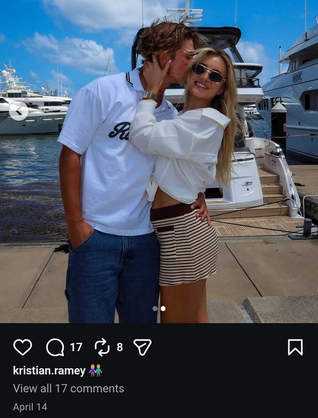 Image - Kristian Ramey, is pictured with his girlfriend, back in April 2026.