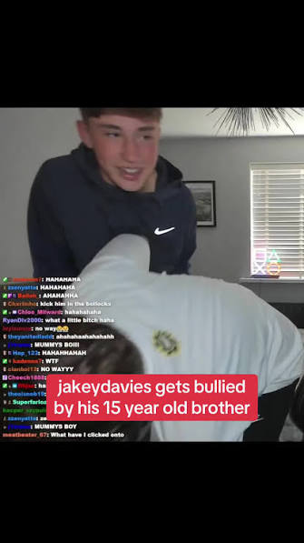 Image - Jakey Davies, is pictured with his younger brother, James Davies, in one of his Twitch livestreams, back in 2025.